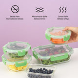 JoyJolt 24pc Borosilicate Glass Storage Containers with Lids | 12 Airtight/Freezer Safe Food Storage Containers for Pantry and Kitchen | Meal Prep Container for Lunch | Glass Tupperware Set - Homesidy.com