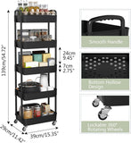 Sywhitta 3 - Tier Plastic Rolling Utility Cart with Handle, Multi - Functional Storage Trolley for Office, Living Room, Kitchen, Movable Storage Organizer with Wheels, White - Homesidy.com