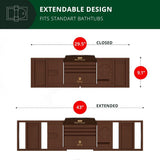 ROYAL CRAFT WOOD Bathtub Tray Caddy for Tub, Bamboo Bath Shelf, Premium Foldable Wood Bath Table, Expandable Bathtub &amp; Bathroom Accessories, New Home Gifts for Mom, Housewarming, Anniversary, Wedding - Homesidy.com