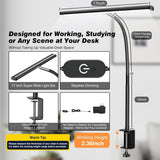 Airlonv LED Desk Lamp for Office Home, Eye - Caring Desk Light with Stepless Dimming Adjustable Flexible Gooseneck, 10W USB Adapter Desk Lamp with Clamp for Reading, Study, Workbench (Black) - Homesidy.com