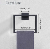 5 - Pieces Matte Black Bathroom Hardware Accessories Set, SUS304 Stainless Steel Bath Towel Bar Set, Towel Racks for Bathroom Wall Mounted. - Homesidy.com