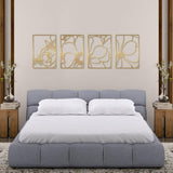 Glamativity 4 Pack Gold Wall Art Decor, Minimalist Single Line Real Metal Wall Art, Womans Body Shape Abstract Wall Art (Gold Classic Style, 17 x 11.8) - Homesidy.com