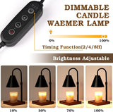 Modern Candle Warmer Lamp with Timer, Dimmable Candle Lamp Warmer, Men Women Christmas Birthday Gifts, Black Candle Warmer, Adjustable Candle Light Warmer, Cozy Living Room Bedroom Home Decor - Homesidy.com