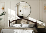 HARRITPURE Round Mirror 30 Black Wall Mounted Circle Mirrors Vanity Mirror with Brushed Aluminum Alloy Frame Modern Decoration for Bathroom, Living Room, Vanity, Bedroom, Entryway - Homesidy.com