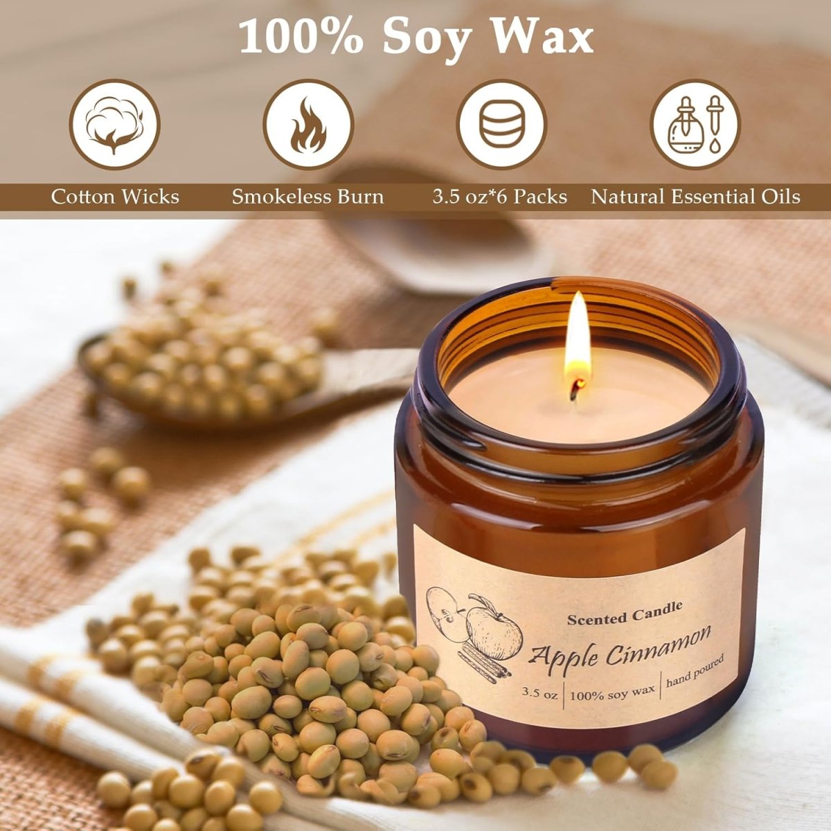6 Pack Candles for Home Scented, Aromatherapy Jar Candles Gift Set for Women, Long Lasting Burn Soy Wax Candle, Scented Candle Gift Set for Birthday Easter Mothers Day - Homesidy.com
