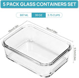 Vtopmart 5Pack 22oz Glass Storage Containers with Lids, Glass Meal Prep Food Container Sets with Snap Airtight Lids for Microwave, Oven, Freezer and Dishwasher, Grey - Homesidy.com