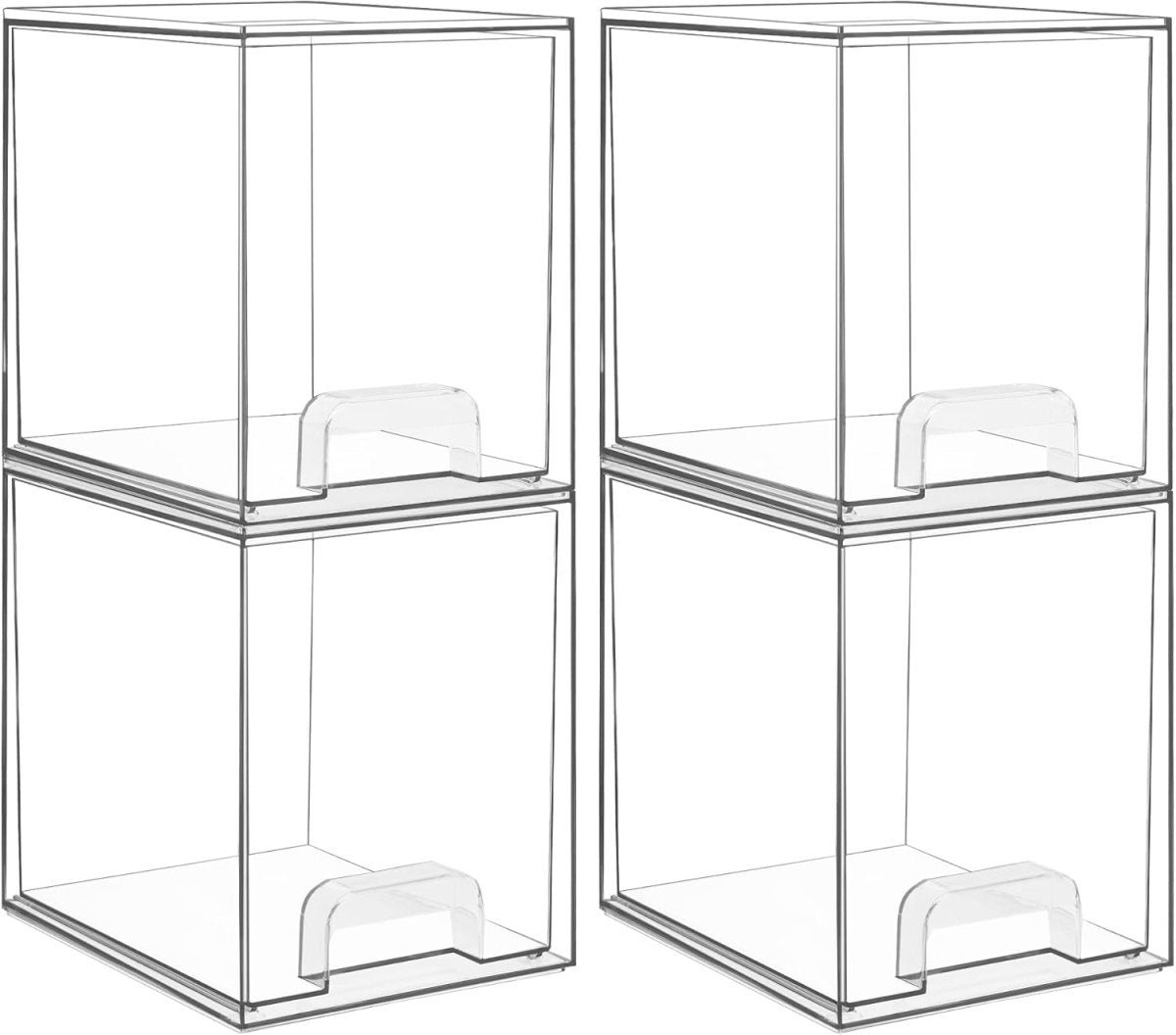 Vtopmart 12.1W Clear Stackable Storage Drawers,2 Pack Acrylic Plastic Organizers Bins for Makeup Palettes, Cosmetics, and Beauty Supplies,Ideal for Vanity, Bathroom,Cabinet,Desk Organization - Homesidy.com