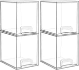 Vtopmart 12.1W Clear Stackable Storage Drawers,2 Pack Acrylic Plastic Organizers Bins for Makeup Palettes, Cosmetics, and Beauty Supplies,Ideal for Vanity, Bathroom,Cabinet,Desk Organization - Homesidy.com