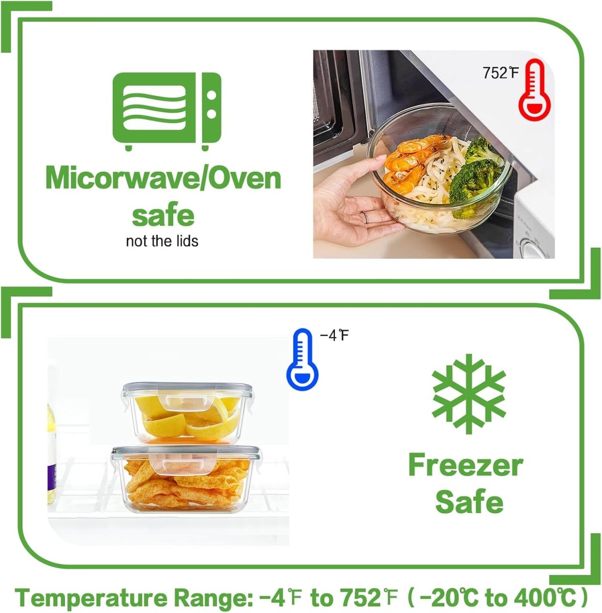 HOMBERKING 24pc Borosilicate Glass Food Storage Containers with Lids, Glass Meal Prep Containers with Leak Proof Snap Lock Lids, Airtight Bento Lunch Boxes, Kitchen Storage (12 lids &amp; 12 Containers) - Homesidy.com