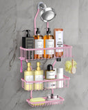MSAICOE Shower Caddy Hanging - Never Rust Shower Hanging Organizer - Aluminum Over the ShowerHead Caddy with Soap Basket and 6 Hooks for Razor/Sponge (Black) - Homesidy.com