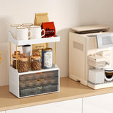 StorBin 3 Drawers Makeup Organizer - 5 Tier Bathroom Counter Organizers and Storage, Versatile Perfume Vanity Organizer, Ideal for Cosmetic, Large Skincare, Face Mask, Office Supplies, Amber - Homesidy.com