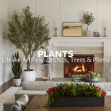 CG Hunter Faux White Orchid Plant, Premium Artificial Indoor Flower Display Stands 25 - Inches with Beautiful Sculptural Blooms and Foliage That Lasts Forever, Grey Planter Pot Included - Homesidy.com