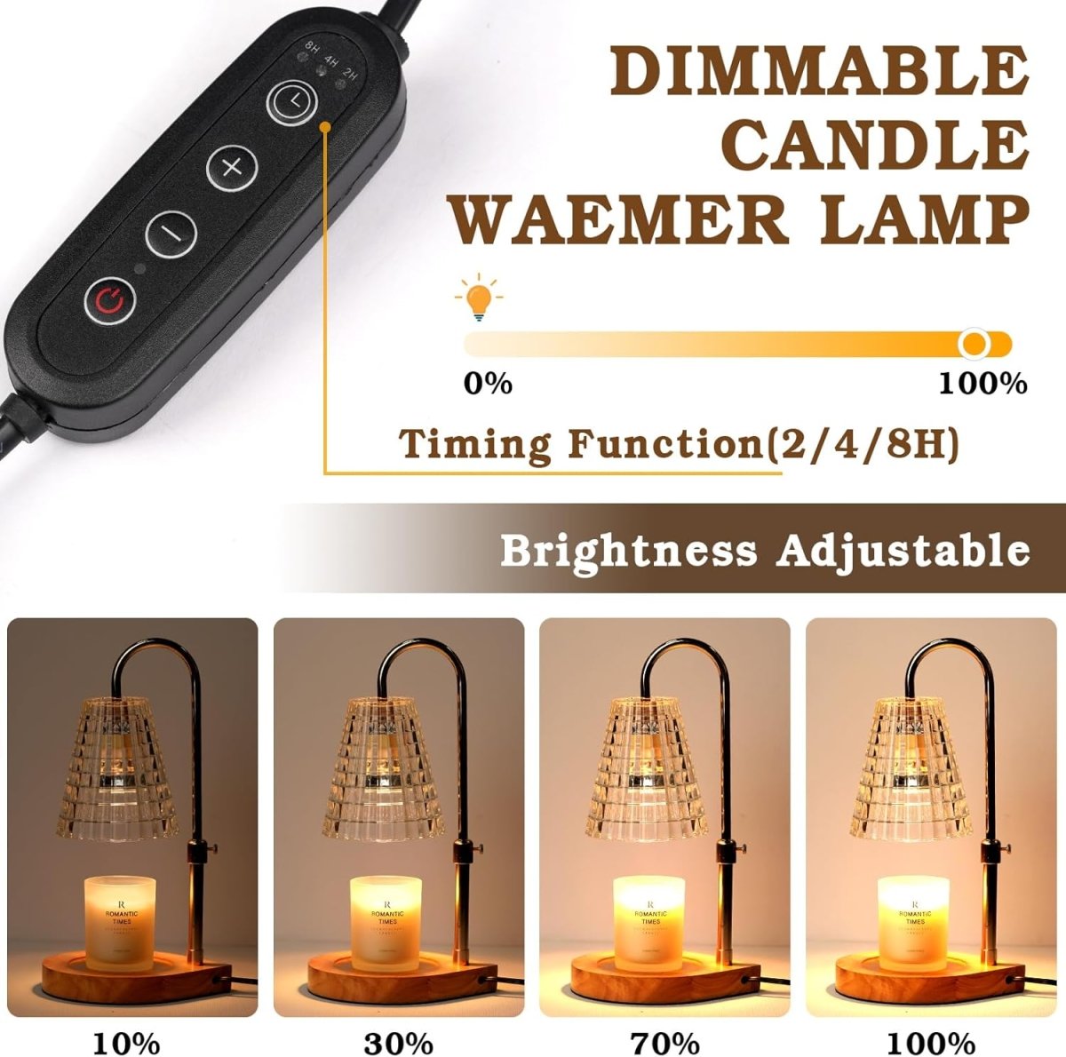 Modern Candle Warmer Lamp with Timer, Dimmable Candle Lamp Warmer, Men Women Christmas Birthday Gifts, Black Candle Warmer, Adjustable Candle Light Warmer, Cozy Living Room Bedroom Home Decor - Homesidy.com