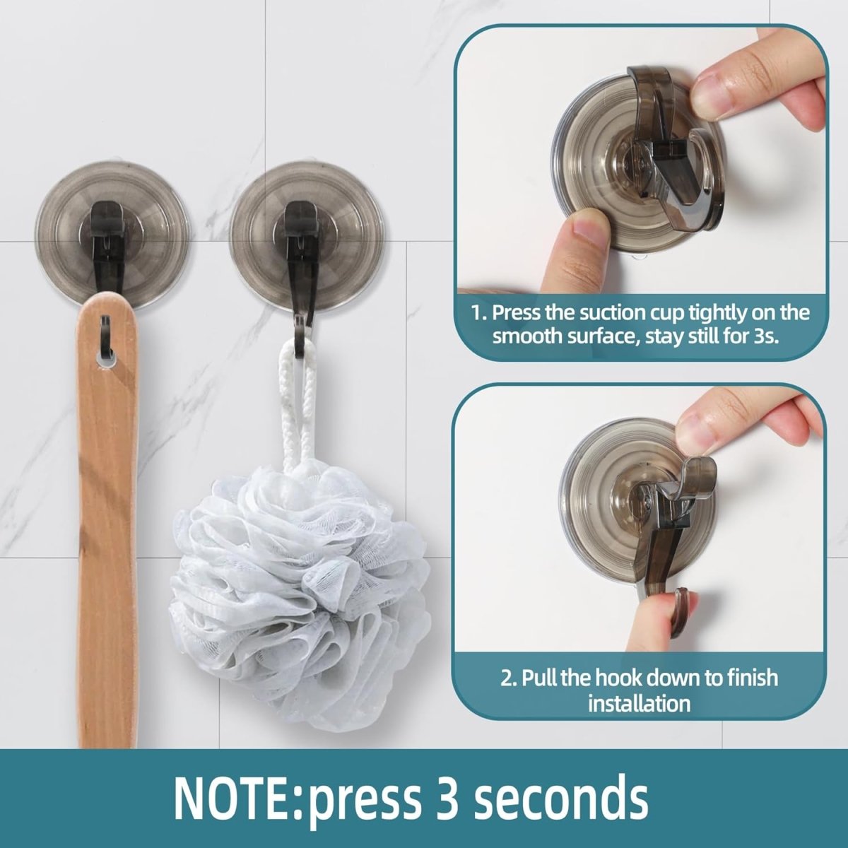Antimbee 3 Pack Suction Cup Hooks, Clear Suction Cup Hanger, Removable Small Suction Cups for Shower, Bathroom, Glass, Door, Windows, Kitchen - Max Hanging up to 11 lbs on Smooth Surface - Homesidy.com
