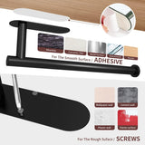 DEKAVA Paper Towel Holder Under Cabinet Wall Mount for Kitchen Towel, Self - Adhesive Bar, Rack, SUS304 Stainless Steel 13 inch (BlackA, 1) - Homesidy.com