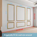 Art3d Pre - Cut Wall Molding Set of 6 pcs, Ready - to - Assemble Wainscoting Panels for Interior Wall Décor Living Room Bedroom Accent Wall - Installed with Glue, 3 Top 3 Bottom - Homesidy.com
