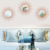 3 Pack Metal Mirrors for Wall Sunburst Wall Mirrors Home Décor Decorative Hanging Wall Art for Living Room Bedroom Entryway (Gold, Flower Sunburst) - Homesidy.com