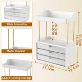 StorBin 3 Drawers Makeup Organizer - 5 Tier Bathroom Counter Organizers and Storage, Versatile Perfume Vanity Organizer, Ideal for Cosmetic, Large Skincare, Face Mask, Office Supplies, Amber - Homesidy.com