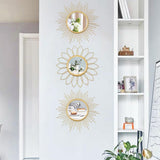 3 Pack Metal Mirrors for Wall Sunburst Wall Mirrors Home Décor Decorative Hanging Wall Art for Living Room Bedroom Entryway (Gold, Flower Sunburst) - Homesidy.com