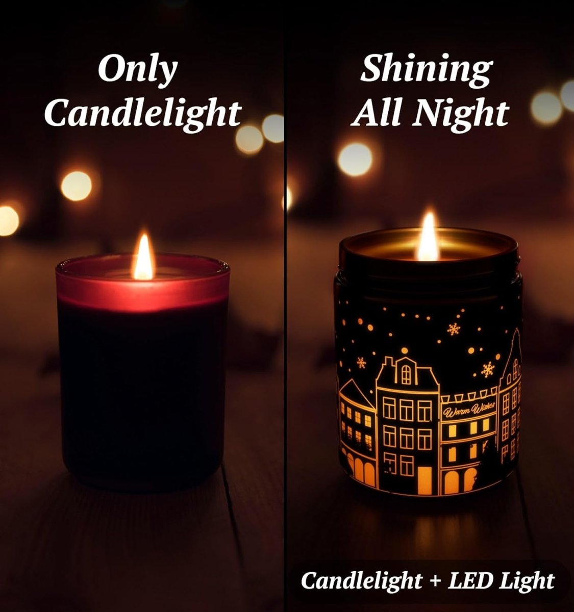 Merry Christmas Candles with Warmer LED, Christmas Decor Gifts Winter Candle with Pine Wood Spice Scents, Cypress Candle Over 40 Hours Burn Time, Home Decorations Indoor, 100% Soy Wax,White - Homesidy.com
