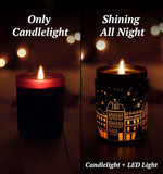 Merry Christmas Candles with Warmer LED, Christmas Decor Gifts Winter Candle with Pine Wood Spice Scents, Cypress Candle Over 40 Hours Burn Time, Home Decorations Indoor, 100% Soy Wax,White - Homesidy.com
