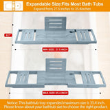 Bathtub Tray Caddy - Bath Tray - Bath Tub Tray Caddy - Bamboo Bath Table Tray for Tub - Expandable Size, Fits Most Tubs - Homesidy.com