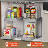 Ukeetap Multi - Purpose Pull - Out Storage Organizers, Under Sink/Cabinet Organizers and Storage for Bathroom &amp; Kitchen, Black, 12.8 Inches, 2 Packs - Homesidy.com