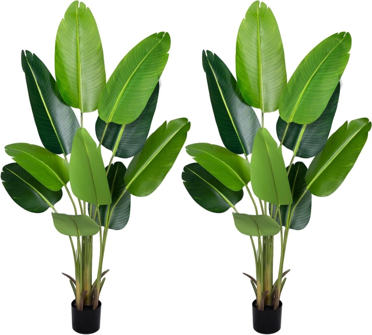 Artificial Bird of Paradise Plant 7Ft Fake Tropical Palm Tree with 17Trunks Faux Banana Leaf Trees in Pot for Home Indoor Outdoor Office Modern Decor Housewarming - Homesidy.com