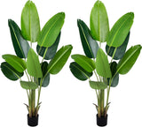 Artificial Bird of Paradise Plant 7Ft Fake Tropical Palm Tree with 17Trunks Faux Banana Leaf Trees in Pot for Home Indoor Outdoor Office Modern Decor Housewarming - Homesidy.com