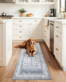AMADA HOMEFURNISHING 8x10 Washable Area Rug, Low - Profile Large Area Rug with Non - Slip Backing &amp; Durable Edge Binding, Vintage Large Rugs for Living Room, Bedroom, Dinning Room - Homesidy.com