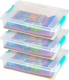 IRIS USA 6 Qt. Plastic Storage Bins Containers with Lids, 4 Pack, Small Sensory Bin, Craft Storage, Craft Organizers &amp; Storage, Organizing Container for Home, Office &amp; Art Supplies, Stackable, Clear - Homesidy.com
