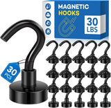 LOVIMAG Magnetic Hooks, 12 Pack 30lbs Magnet Hook 2025 Cruise Cabin Ship Essentials Heavy Duty Strong Magnets Refrigerator Fridge Hanging for Classroom Beach Vacation Kitchen Grills Home (Black) - Homesidy.com
