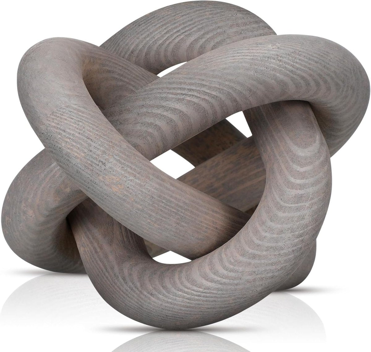 Yalikop 3 Link Wood Knot Decor - Hand Carved Coffee Table Decoration, Boho Chain Link Decor, Modern Shelf, Rustic Objects for Home Living Room Bedroom(White) - Homesidy.com