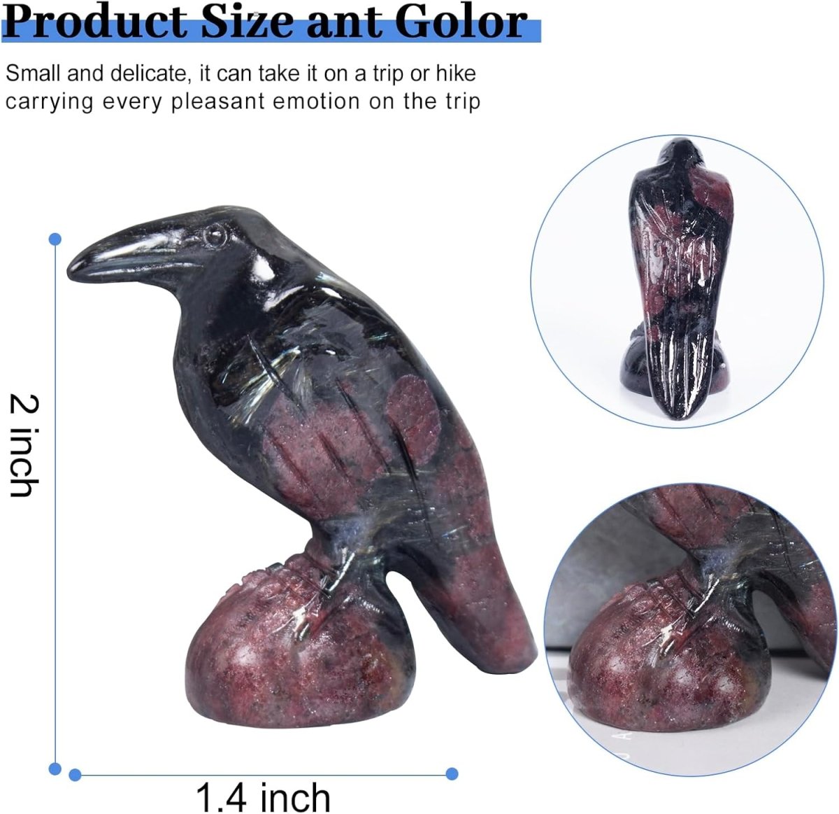 QLRSUXN Natural Black Obsidian Raven Figurines,2 Inch Healing Crystal Animal Statues,Lucky Guardian Pocket Crow Figurines as Women’s Gifts,Raven Statues for Office Home Decor and Ornament. - Homesidy.com