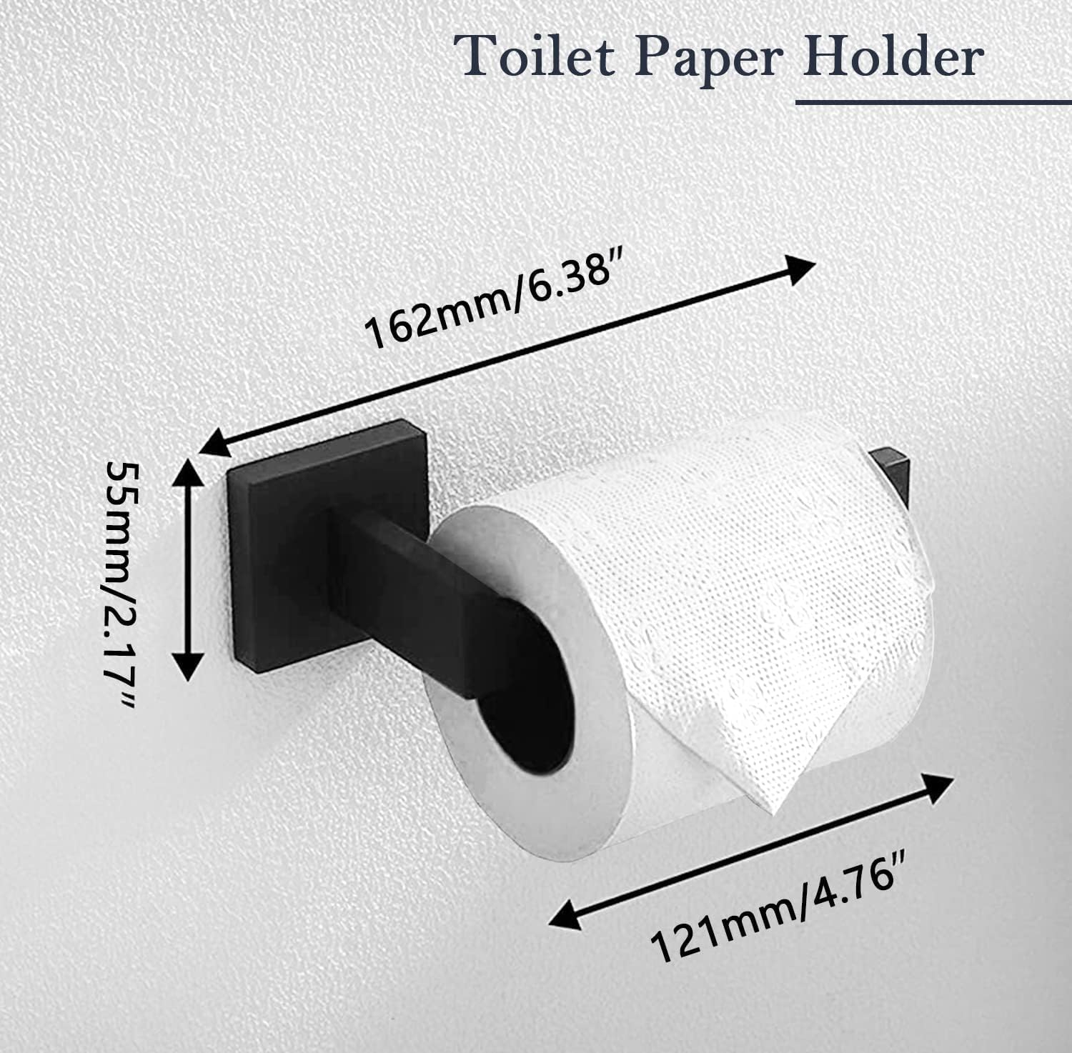 5 - Pieces Matte Black Bathroom Hardware Accessories Set, SUS304 Stainless Steel Bath Towel Bar Set, Towel Racks for Bathroom Wall Mounted. - Homesidy.com