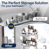 YASONIC Corner Adhesive Shower Caddy, with Soap Holder and 12 Hooks, Rustproof Stainless Steel Bathroom Organizer, No Drilling Wall Mounted Rack, Black, 3 - Pack - Homesidy.com