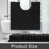 Yimobra Bathroom Rugs Non Slip Washable - Ultra Soft Absorbent Chenille Bath Mat, Quick Dry Shaggy Floor Carpet for Tub Shower, Gray Home Decor Accessories, 24x17 Inch - Homesidy.com