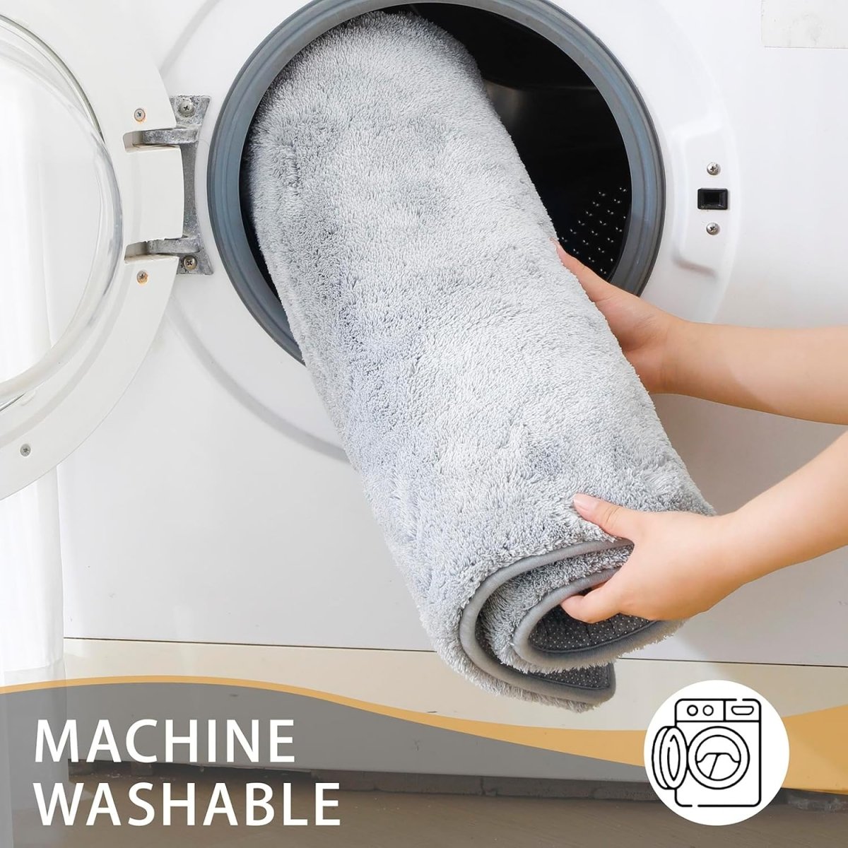 MINIDEAR Bathroom Rugs 24x17 Light Grey - Thick Elastic Foam Bath Mat, Ultra Soft &amp; Plush Fluffy, Non - Slip, Quick Dry, Absorbent Washable Floor Microfiber Mat for Tub, Home Decor Accessories - Homesidy.com