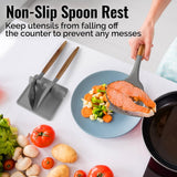 Zulay Kitchen Spoon Rest for Multiple Utensils High Heat - Resistant Silicone Drip Pad, BPA - Free Spoon Holder for Stove Top, Kitchen Gadget Holder for Ladles, Tongs, Cooking Spatula - Makes Great Gift - Homesidy.com