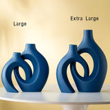 Lvases Snuggle Hollow Ceramic Vase Set of 2, Nordic Modern Boho ins Style Decorative Ceramic Aesthetic Flower Vase for Home Decor (Milky White W 6.3&34; X H 8.4&34;) - Homesidy.com