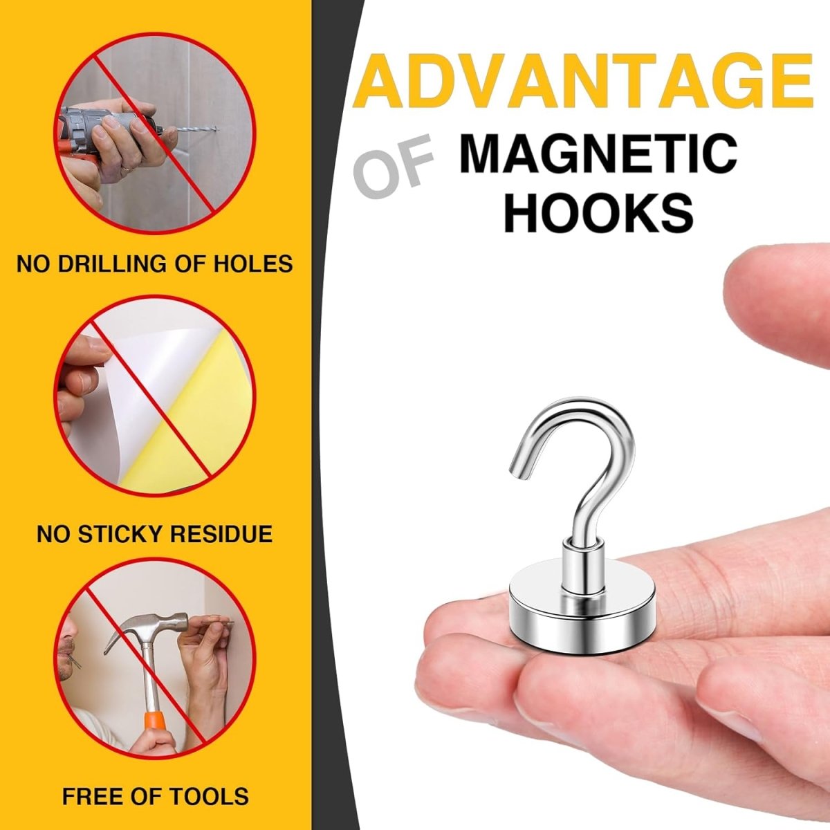DIYMAG Magnetic Hooks, 30lbs Magnet Hook 2025 Cruise Cabin Ship Essentials Heavy Duty Strong Magnets Refrigerator Fridge Hanging for Classroom Beach Vacation Kitchen Grills Home 20 Pack (Silver) - Homesidy.com