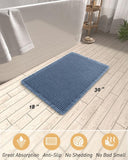 AMOAMI Upgraded Waffle Bath Mat, Super Absorbent Non Slip Bath Mats for Bathroom Floor, Machine Washable Bathroom Rugs with Tassels, Rubber Backed Bathroom Mats, Ultra Soft, 18&34; x 30&34;, Brown - Homesidy.com