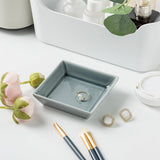 Mecaikru Ceramic Trinket Dish, Ring Tray, Decorative Jewelry Dish for Earrings Necklaces Watch Keys, for Women, White Green - Homesidy.com