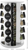 Kamenstein 20 Jar Revolving Countertop Spice Rack with Spices Included, FREE Spice Refills for 5 Years, Polished Stainless Steel with Black Caps, 30020 - Homesidy.com