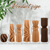 Threlaco 6 Pcs Pillar Candles Modern Aesthetic Ribbed Decorative Candle Set Cute Soy Wax Scented Ribbed Decor for Home(White,2.36 - 6.89 Inch) - Homesidy.com