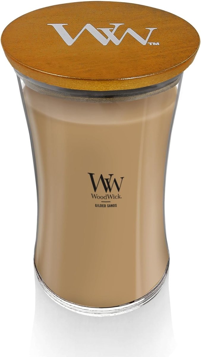 WoodWick Marine Amber Holiday Candle Gifts for Women and Men, 9.7 oz Precious Metals Collection with Crackling Wick - Homesidy.com