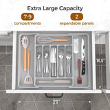 ukeetap Extra Large Expandable Silverware Organizer, BPA - Free Food - Safe Cutlery Flatware Organizer, Kitchen Utensil Drawer Organizer, Adjustable Silverware Holder for Spoons Forks Knives, Black - Homesidy.com