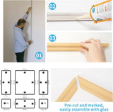 Art3d Pre - Cut Wall Molding Set of 6 pcs, Ready - to - Assemble Wainscoting Panels for Interior Wall Décor Living Room Bedroom Accent Wall - Installed with Glue, 3 Top 3 Bottom - Homesidy.com