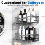 EUDELE 5 - Pack Rustproof Stainless Steel Shower Caddy Set– No Drill Adhesive Bathroom Organizer, Space - Saving Shower Shelves for Apartment Essentials, Bathroom/Kitchen Storage Home Decor - L Size - Homesidy.com