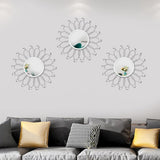 3 Pack Metal Mirrors for Wall Sunburst Wall Mirrors Home Décor Decorative Hanging Wall Art for Living Room Bedroom Entryway (Gold, Flower Sunburst) - Homesidy.com